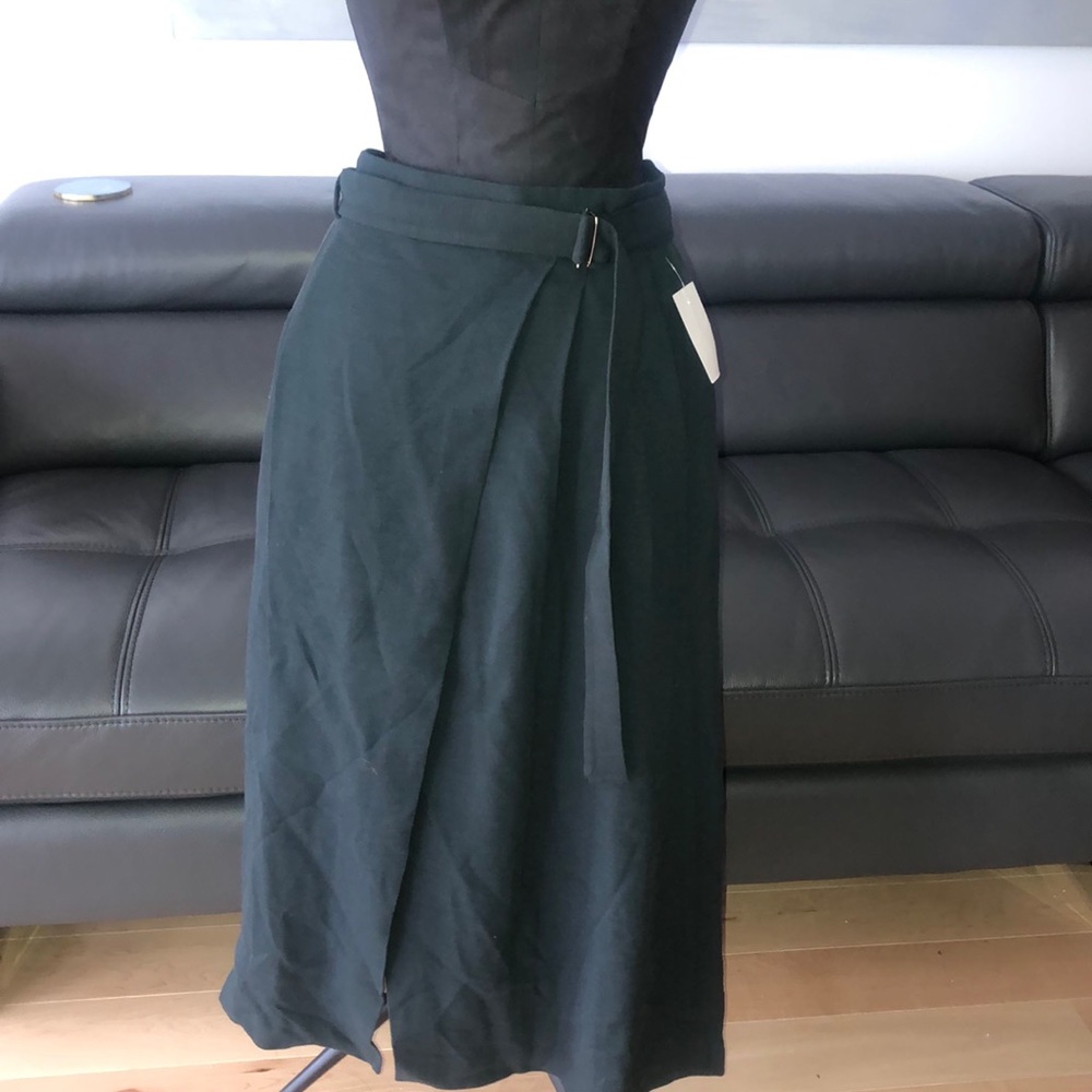 Massimo Dutti Dark Green Wrap Skirt
